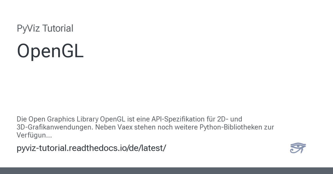 OpenGL - PyViz Tutorial